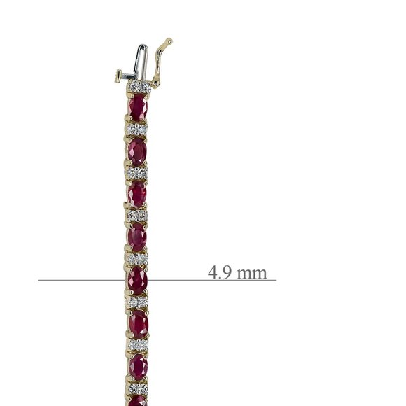 14K Yellow Gold 12.50 Ct. tw. Ruby and Diamond Bracelet - Picture 3 of 3